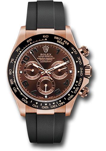 Rolex 18K Everose Gold Cosmograph Daytona 40 Watch - Chocolate Arabic Dial - Black Oysterflex Strap - 116515LN choof